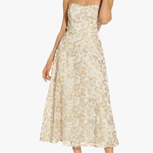 New Abrianna Papell Embroidery Fit and Flare summer wedding Dress Sz 12